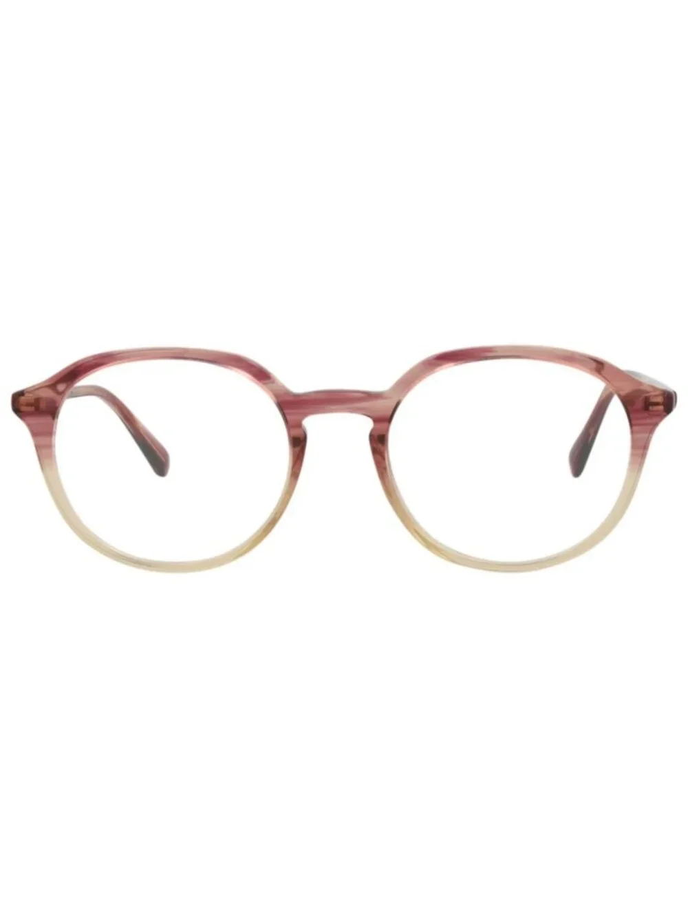 New Gucci Women's Eyeglasses Round Oval Acetate Frame Red Red Transparent